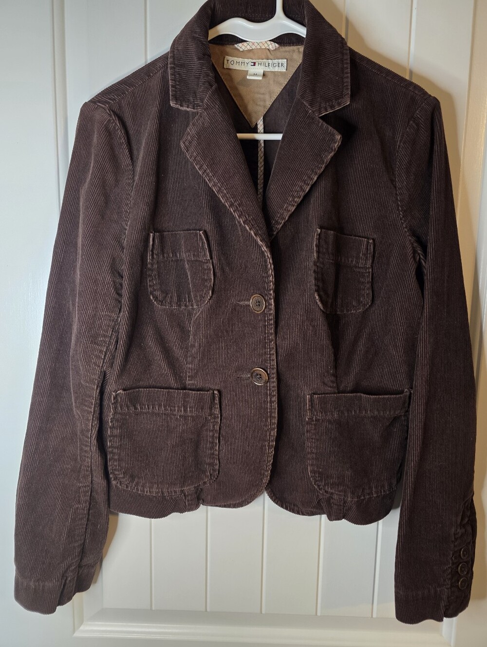 Tommy Hilfiger Vintage Women's Brown Corduroy Blazer Jacket Medium